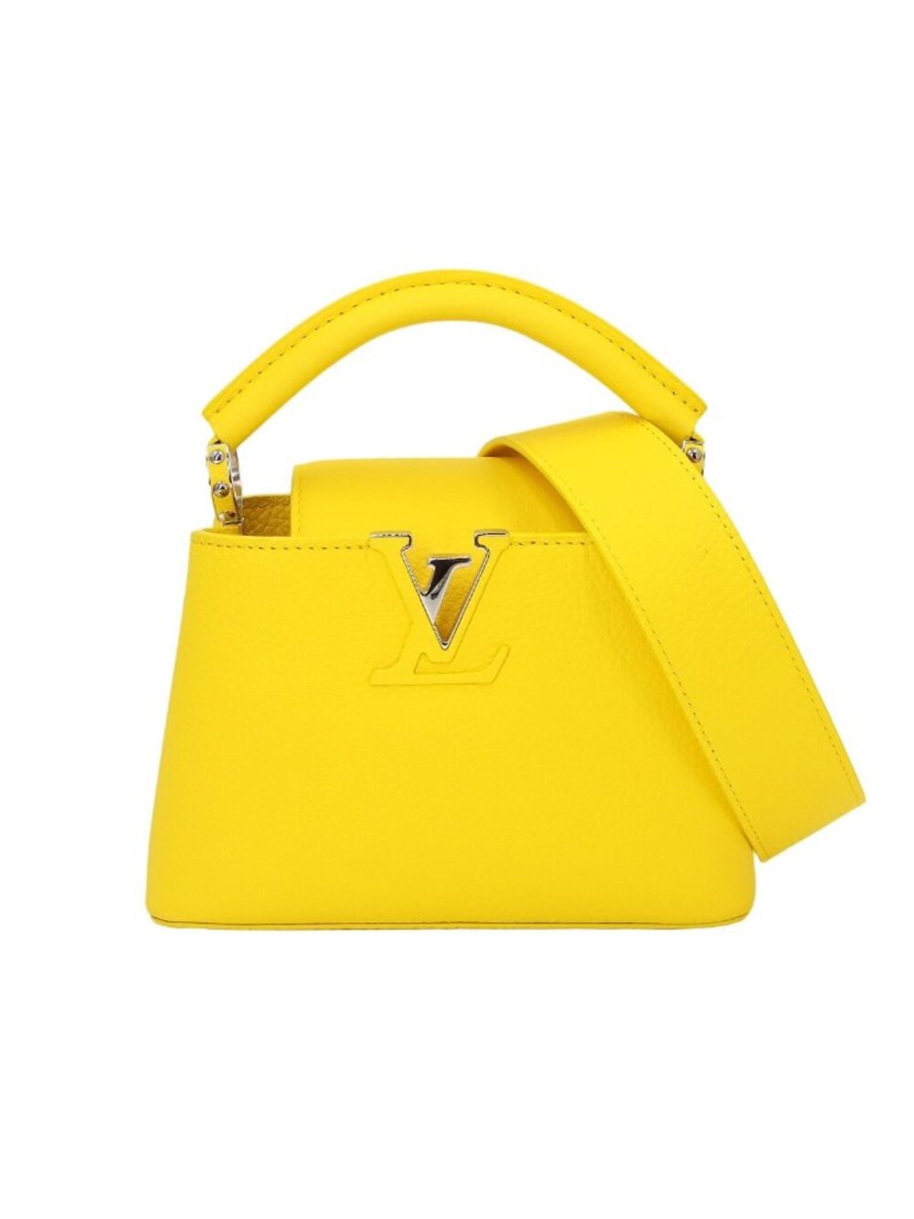 Louis Vuitton Capucines Mini 2-Way Bag Taurillon Leather Yellow